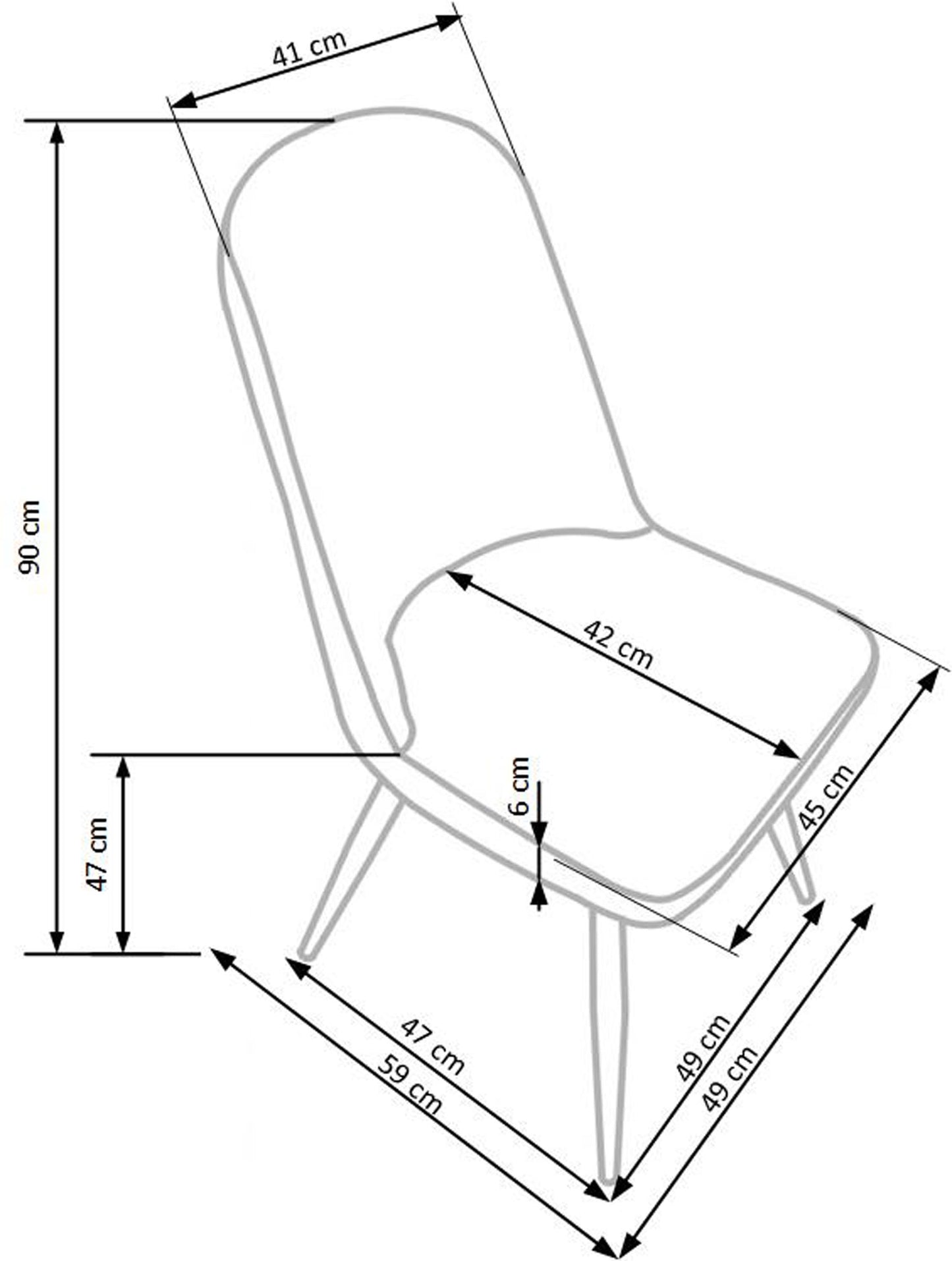 K214 szék, szín: sötét krém / mézes tölgyfa