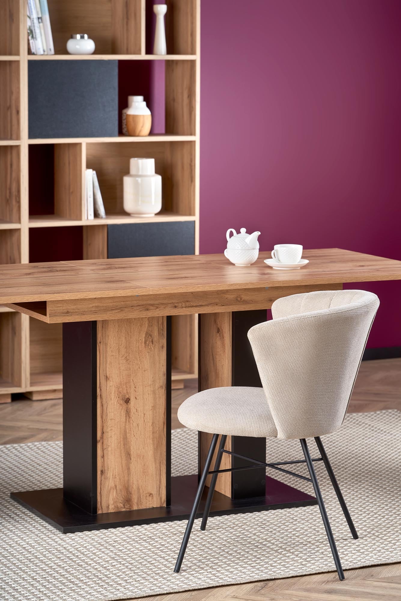 DOLOMIT asztal votan tölgy/fekete