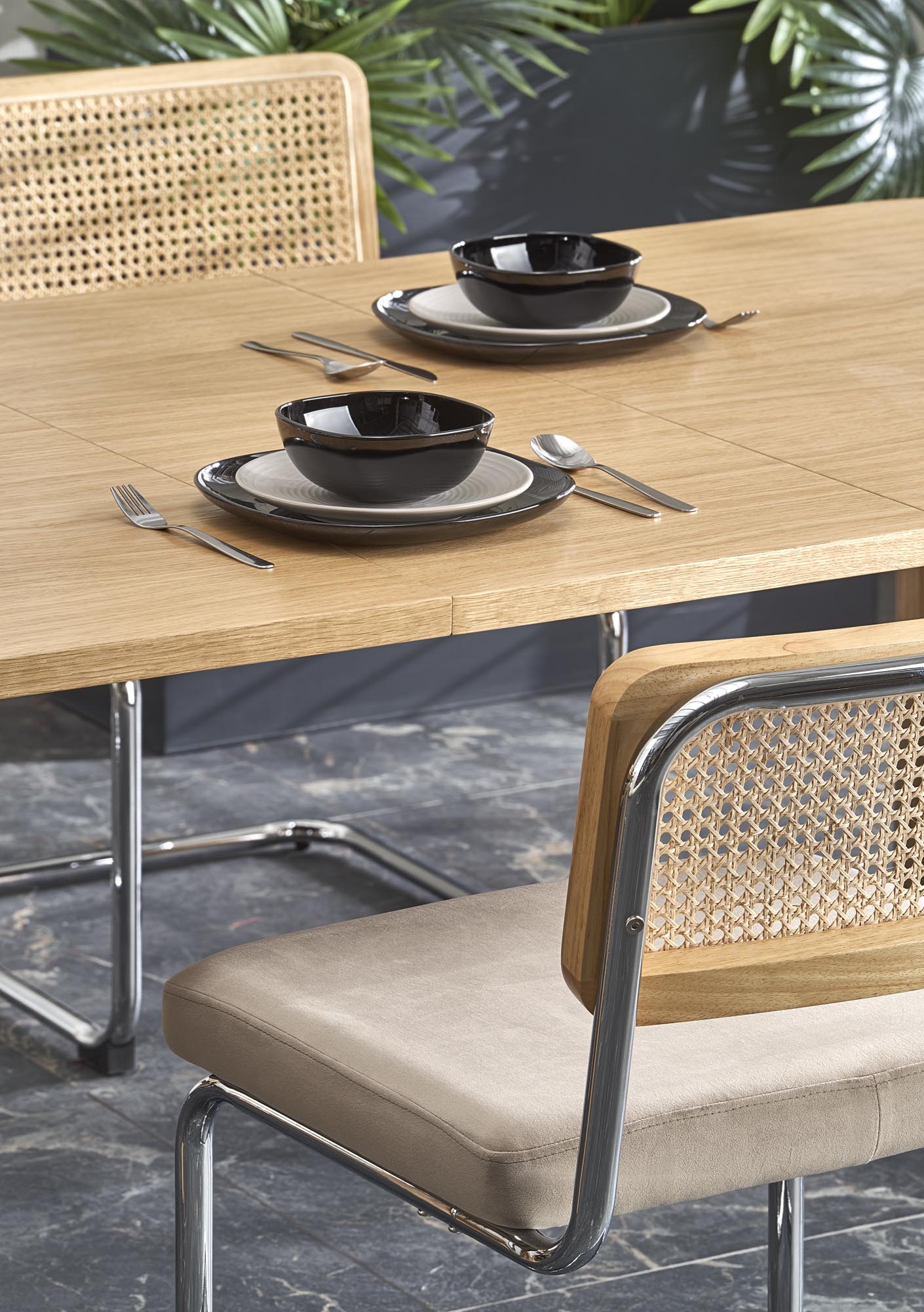 ELEFANTE RECTANGLE hosszabbító asztal, natúr tölgyfa