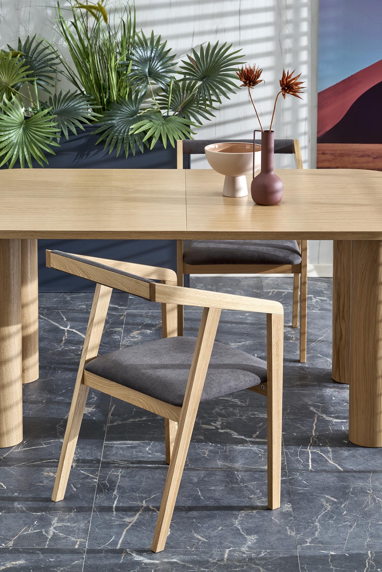 ELEFANTE RECTANGLE hosszabbító asztal, natúr tölgyfa