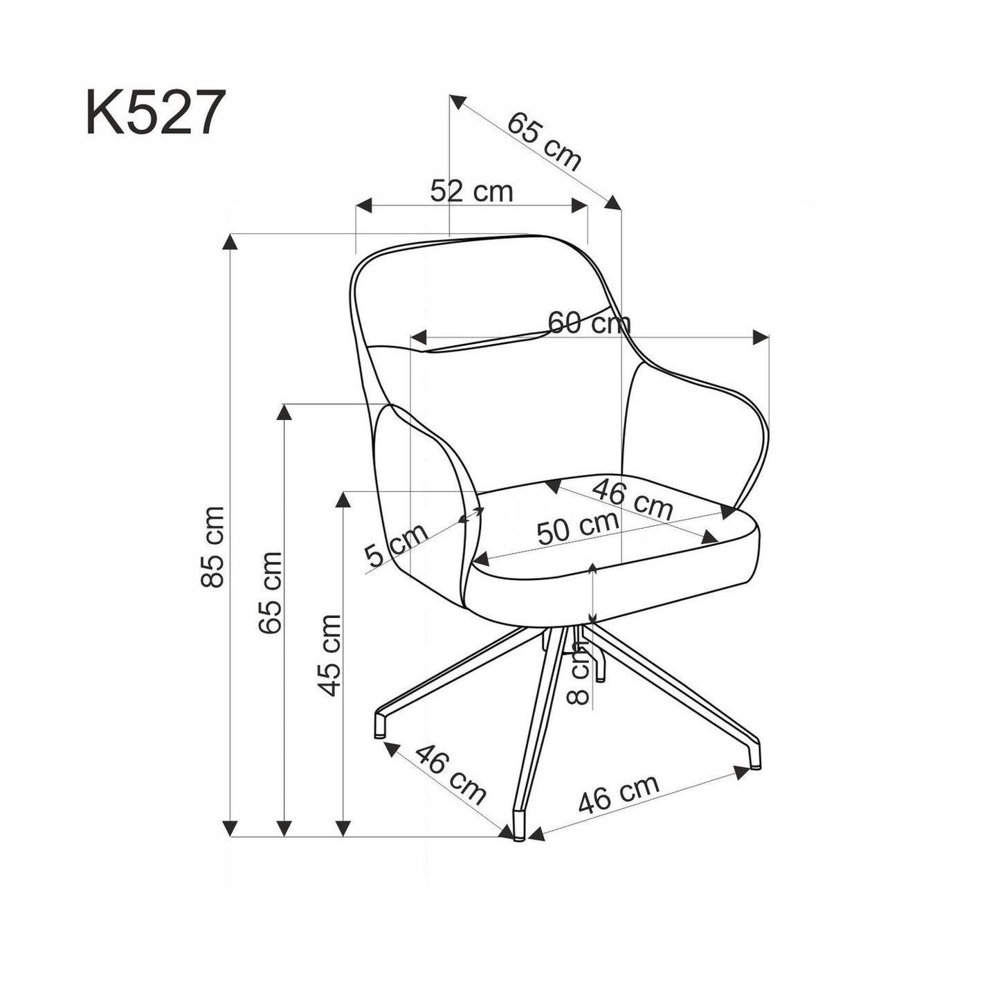 K527 szék, szürke