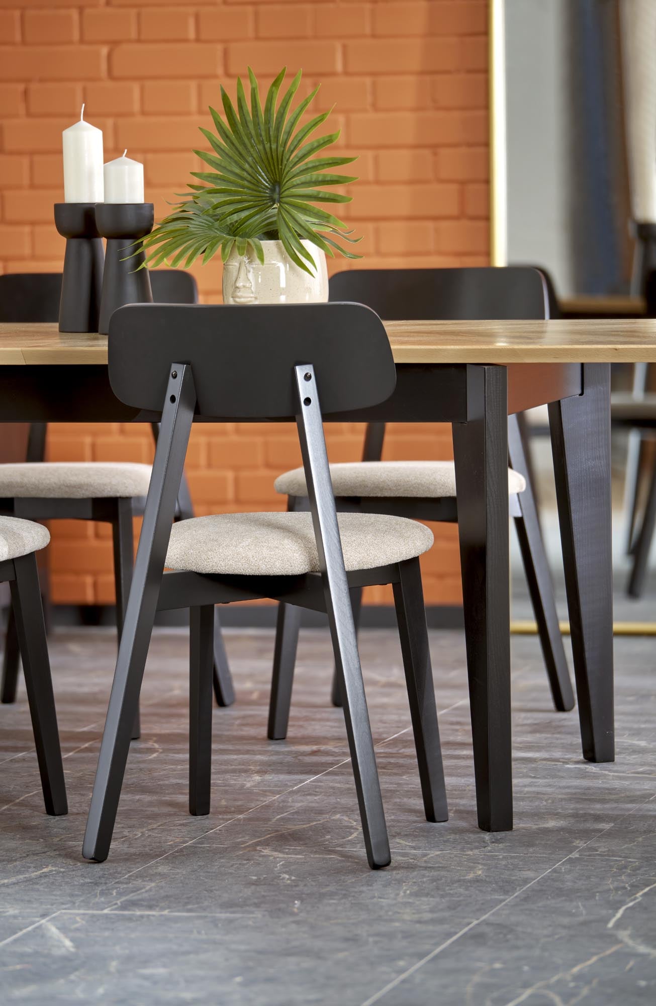 EDMONDO asztal natúr tölgy / fekete