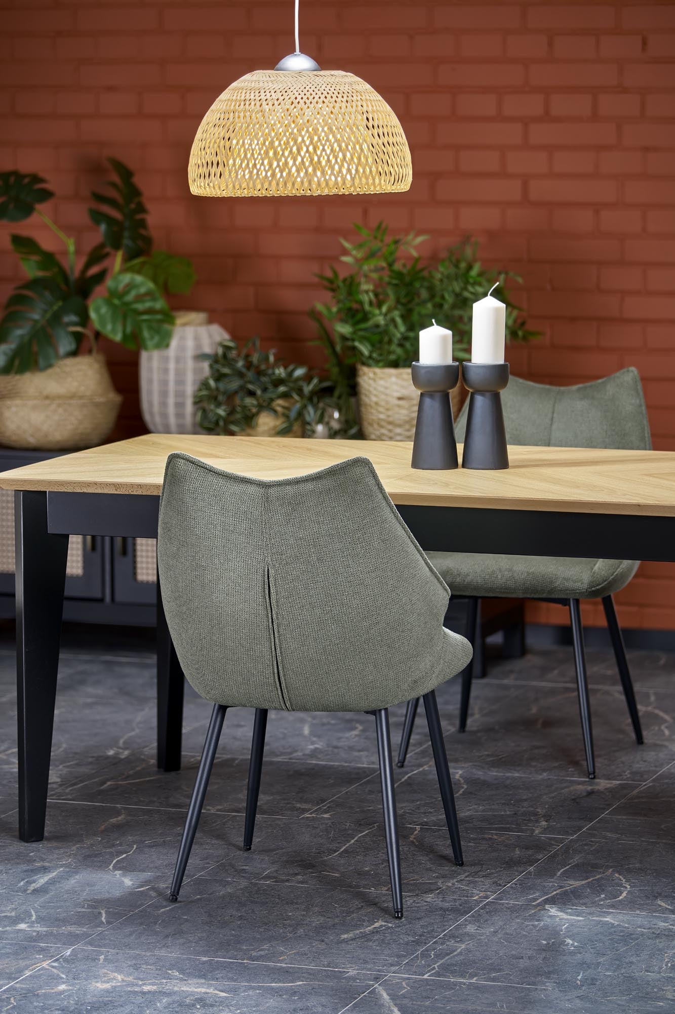 EDMONDO asztal natúr tölgy / fekete