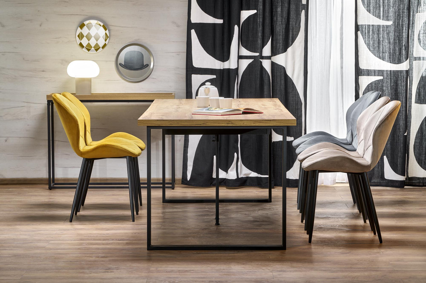 EDMONDO asztal wotan tölgy/ fekete