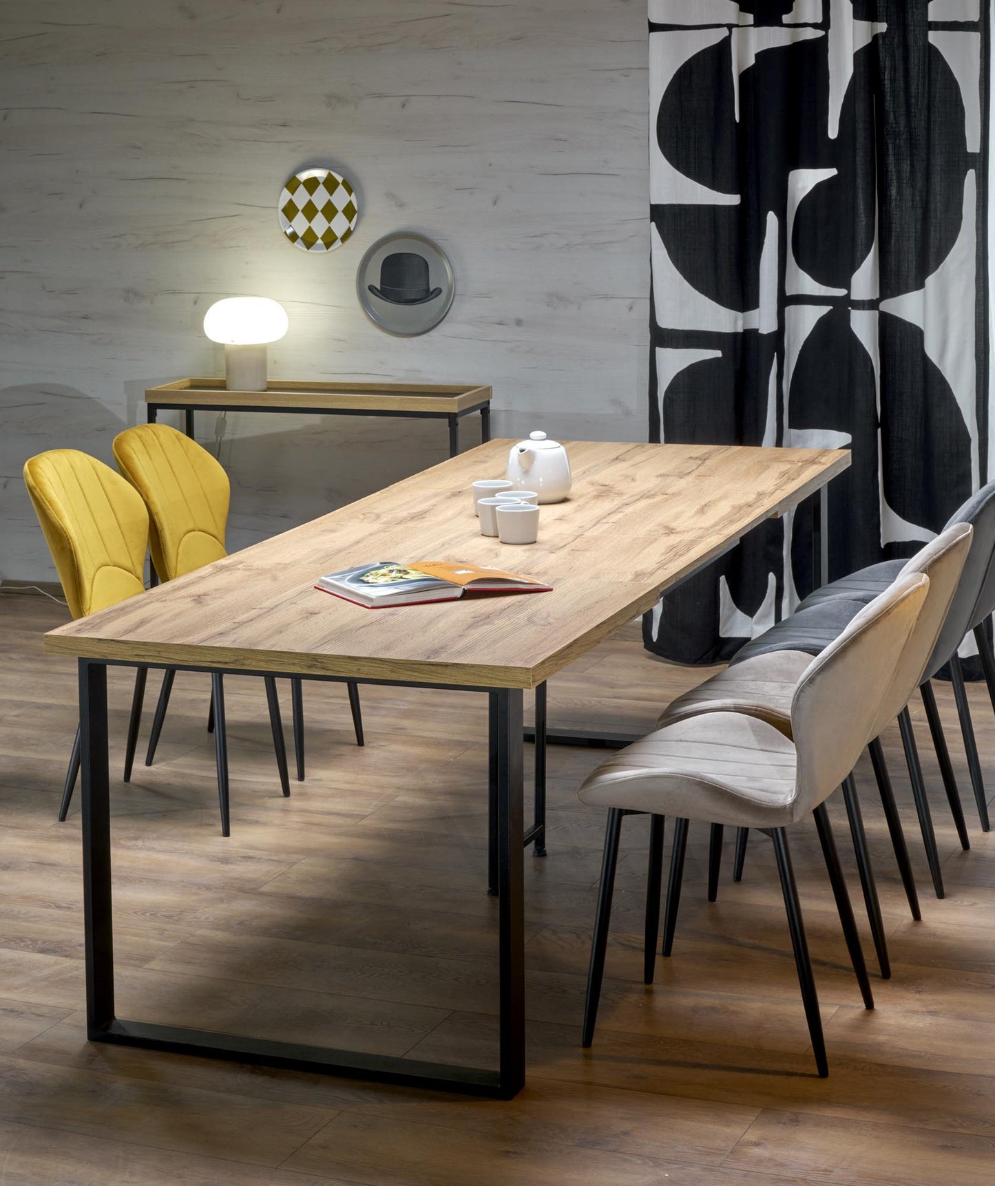 EDMONDO asztal wotan tölgy/ fekete