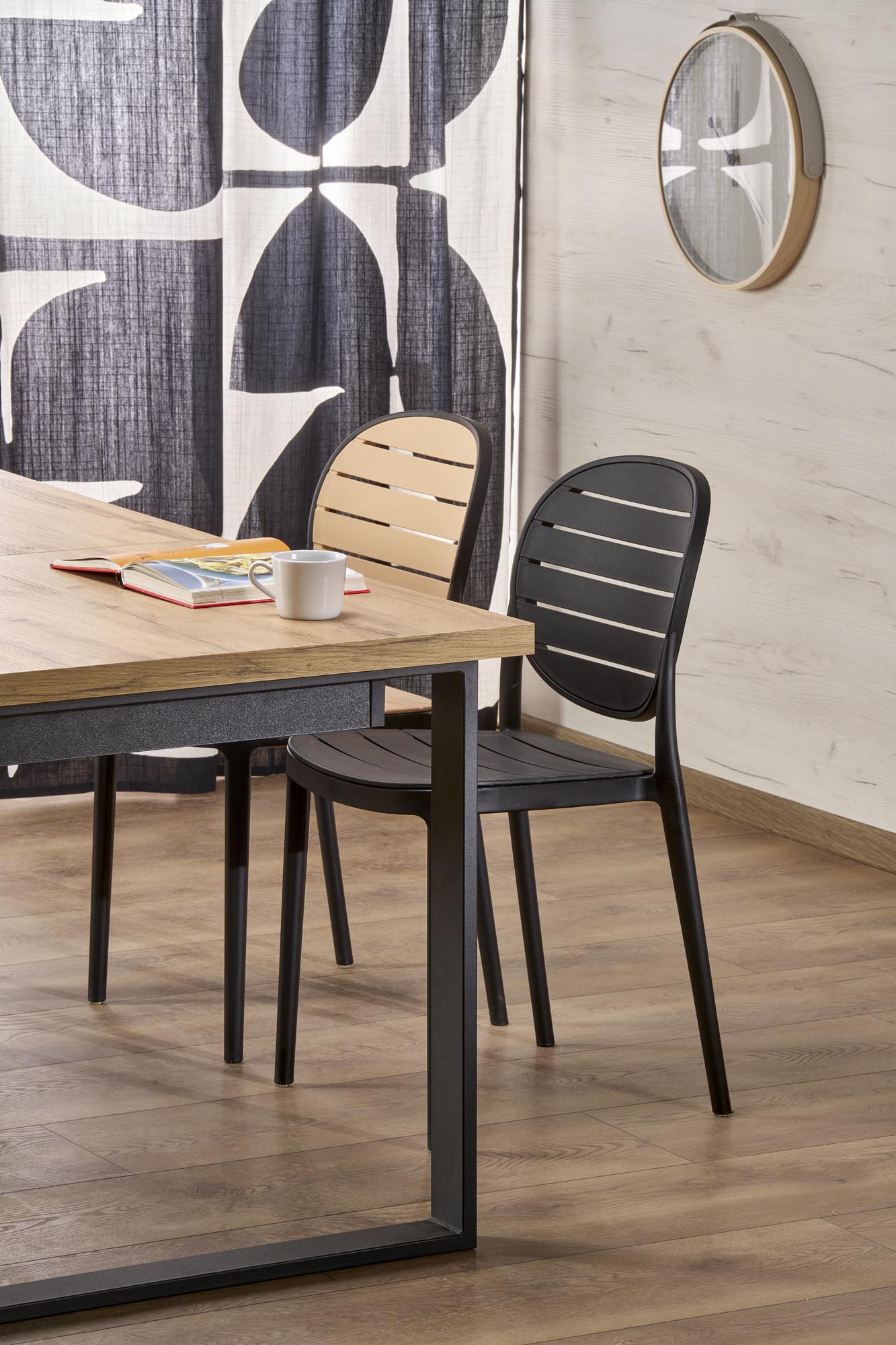 EDMONDO asztal wotan tölgy/ fekete