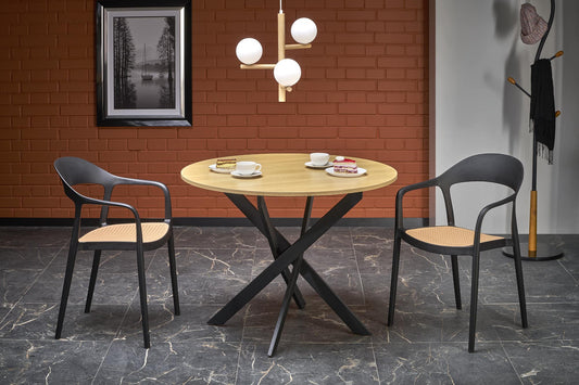 EDGAR asztal, lap - arany tölgyfa, lábak - fekete