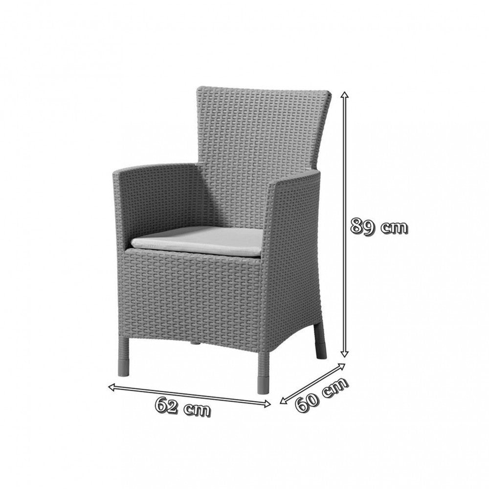 Iowa kerti szék, barna színben, meleg taupe párnával_1