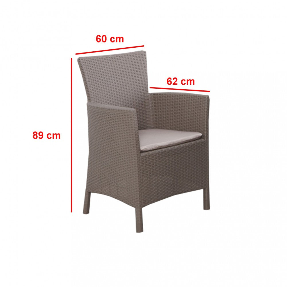 Liowa 6+1 kerti bútor garnitúra szett cappuccino színben