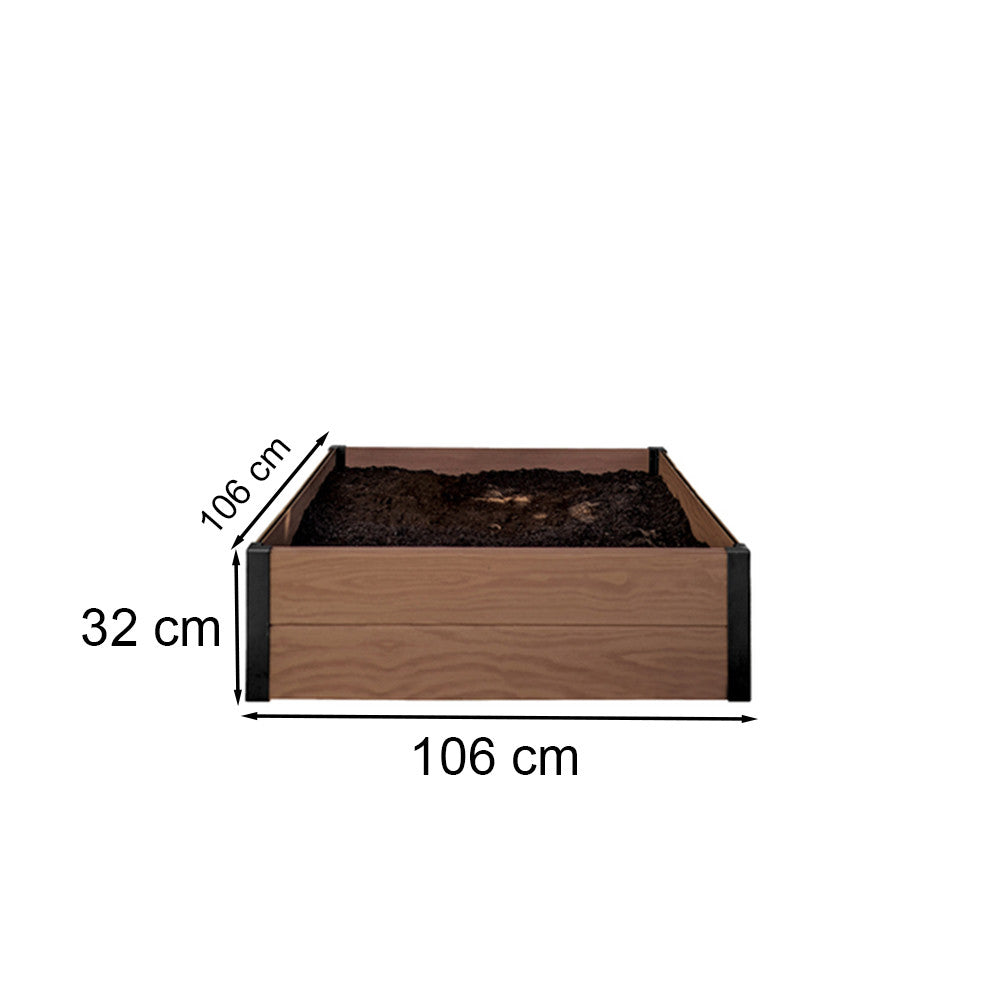 Maple szögletes virágágyás barna_2