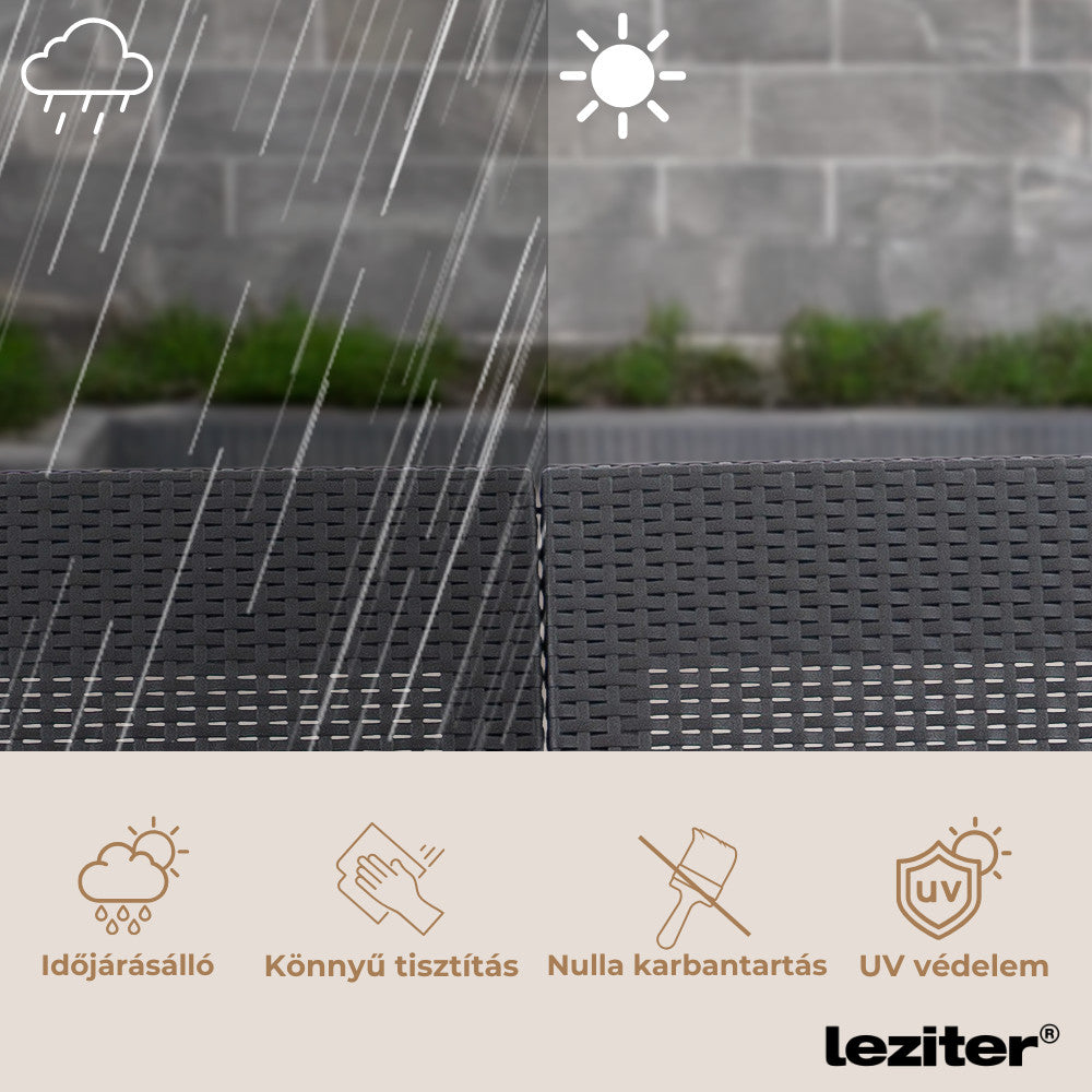 Claire IV 6 személyes kerti bútor garnitúra vigo tárolós asztallal grafit