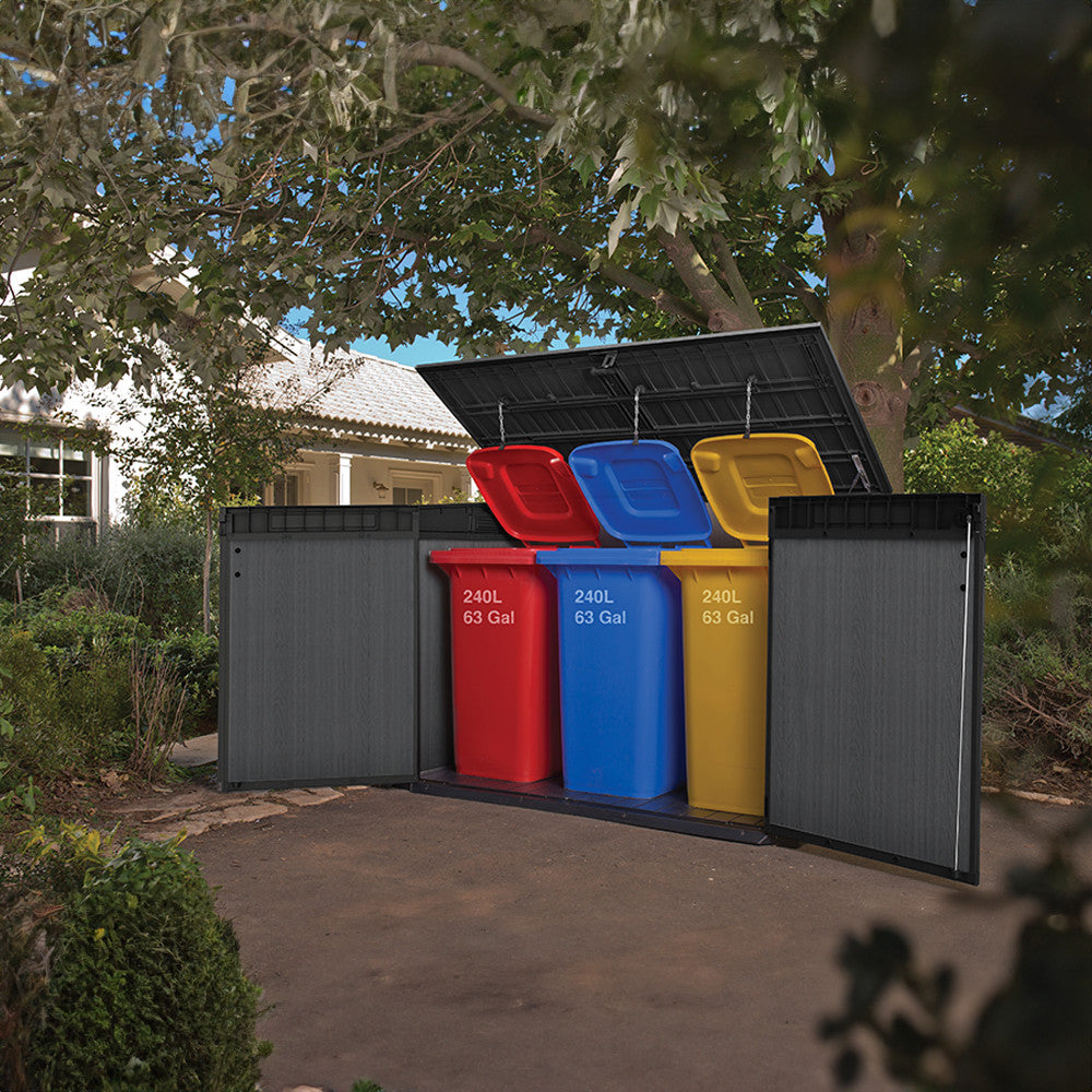 Cortina Mega műanyag kerti tároló szürke_7