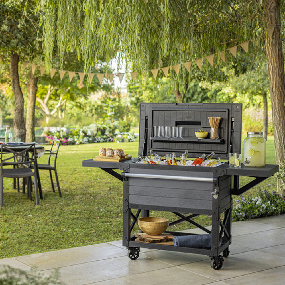 Patio cooler & Beverage cart grill asztal szürke_4