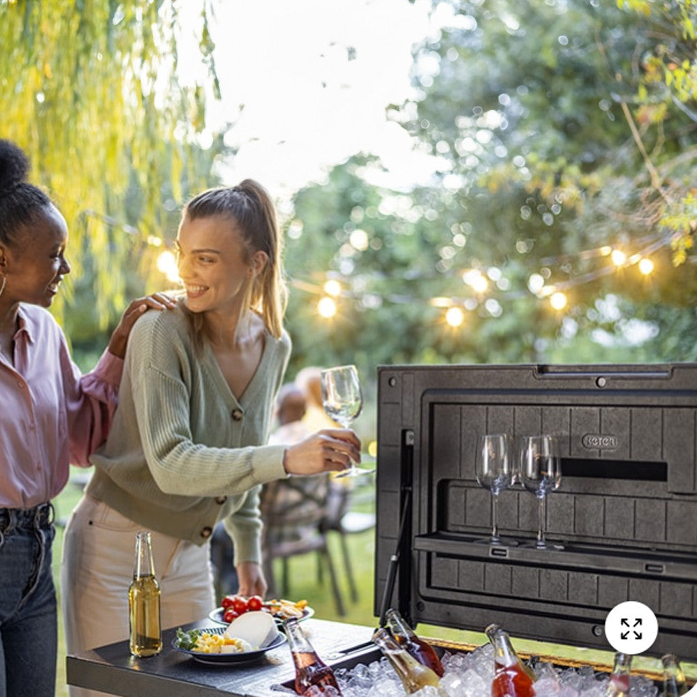 Patio cooler & Beverage cart grill asztal szürke_5