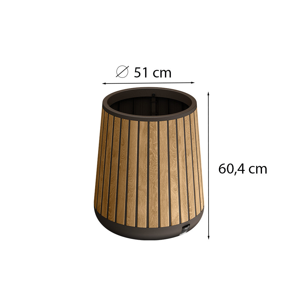 Deco henger alakú műanyag virágláda 81 L dió
