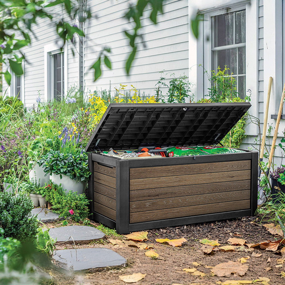 Decocoat műanyag kerti láda 630 L dió