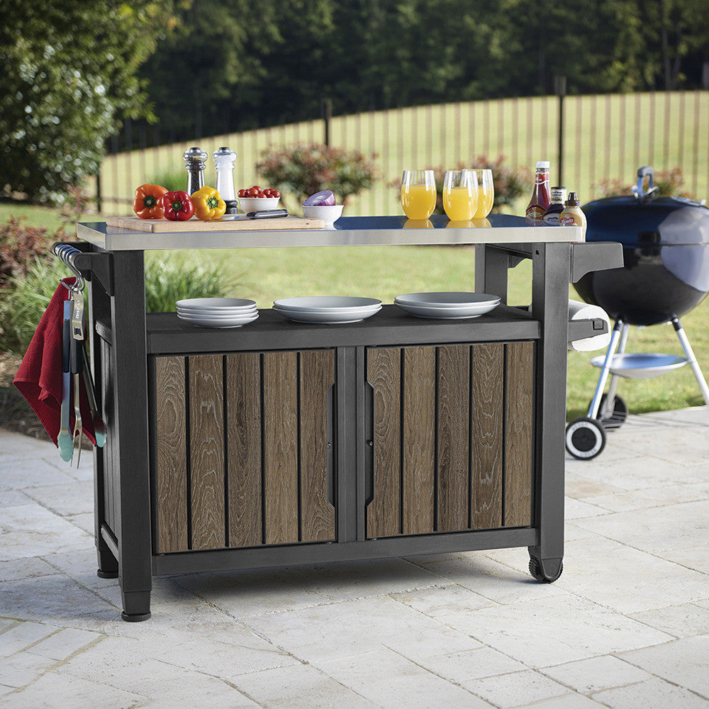 Decocoat unity műanyag xl kerti grill asztal 207l dió