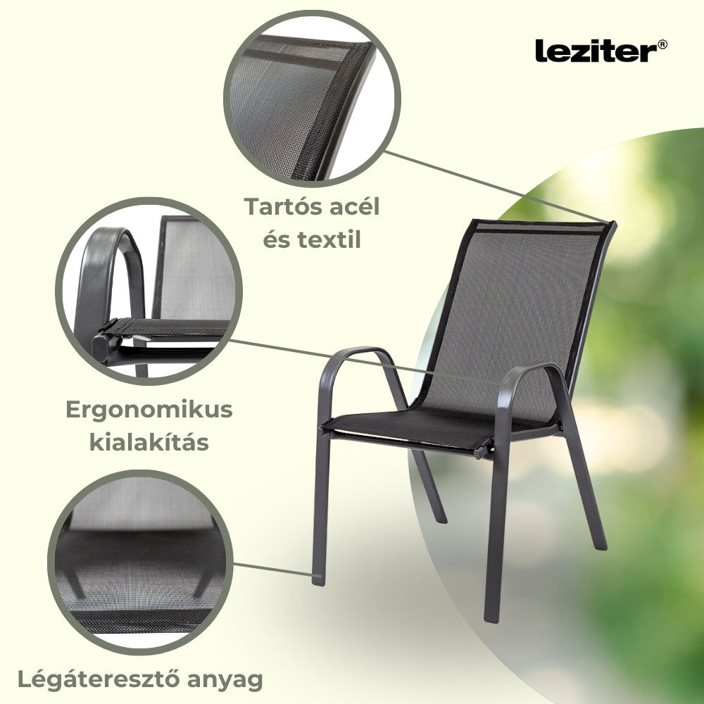 Largo Balcony kerti bútor garnitúra szett fekete