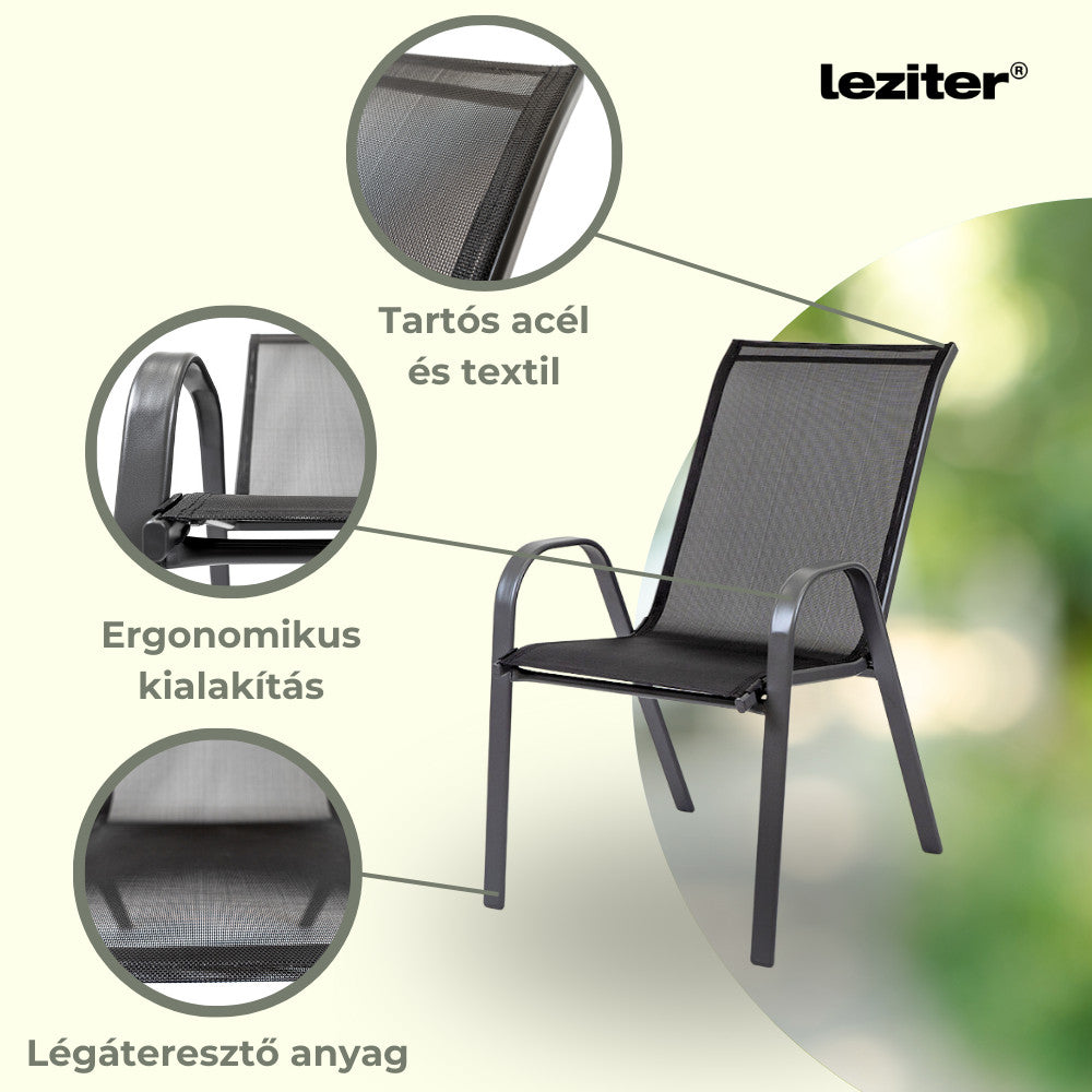 Lizi balcony kerti bútor garnitúra szett fekete