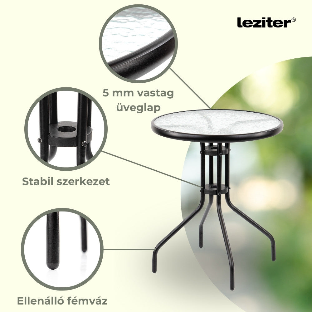 Lizi balcony kerti bútor garnitúra szett fekete