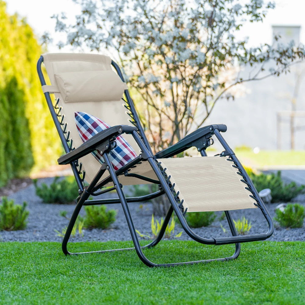 Delux összecsukható bézs nyugágy