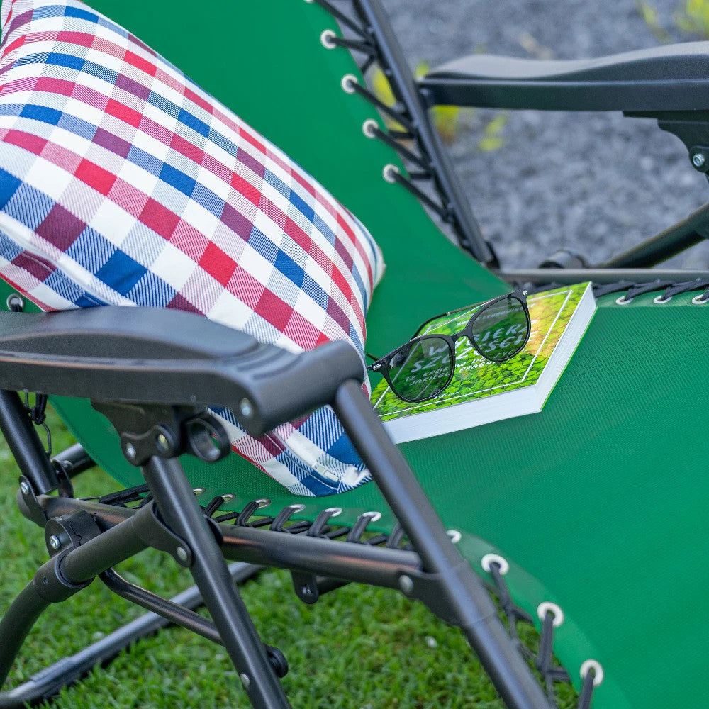 Delux összecsukható zöld nyugágy párnával