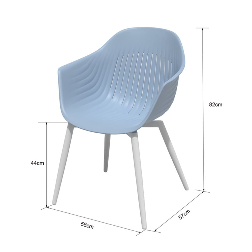 Ballena műanyag kerti szék fém lábbal, kék