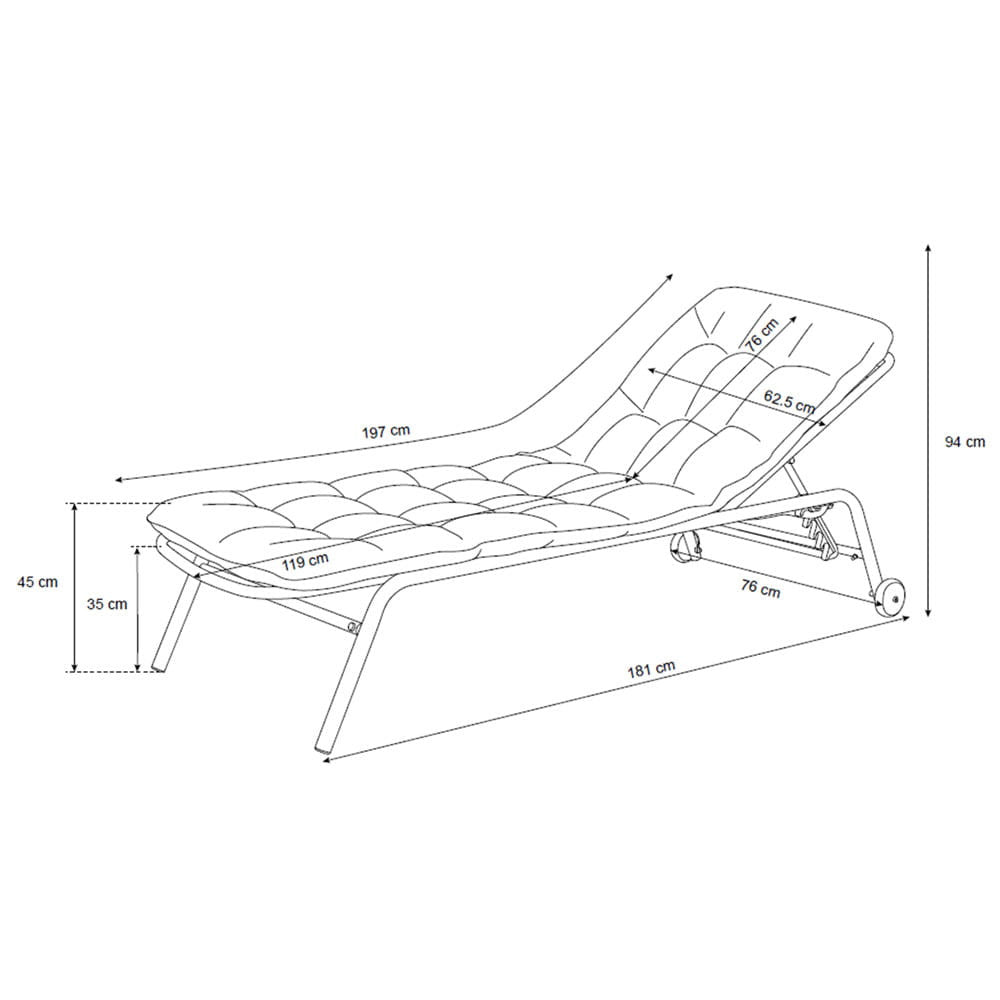 Vibe kerti nyugágy állítható háttámlával