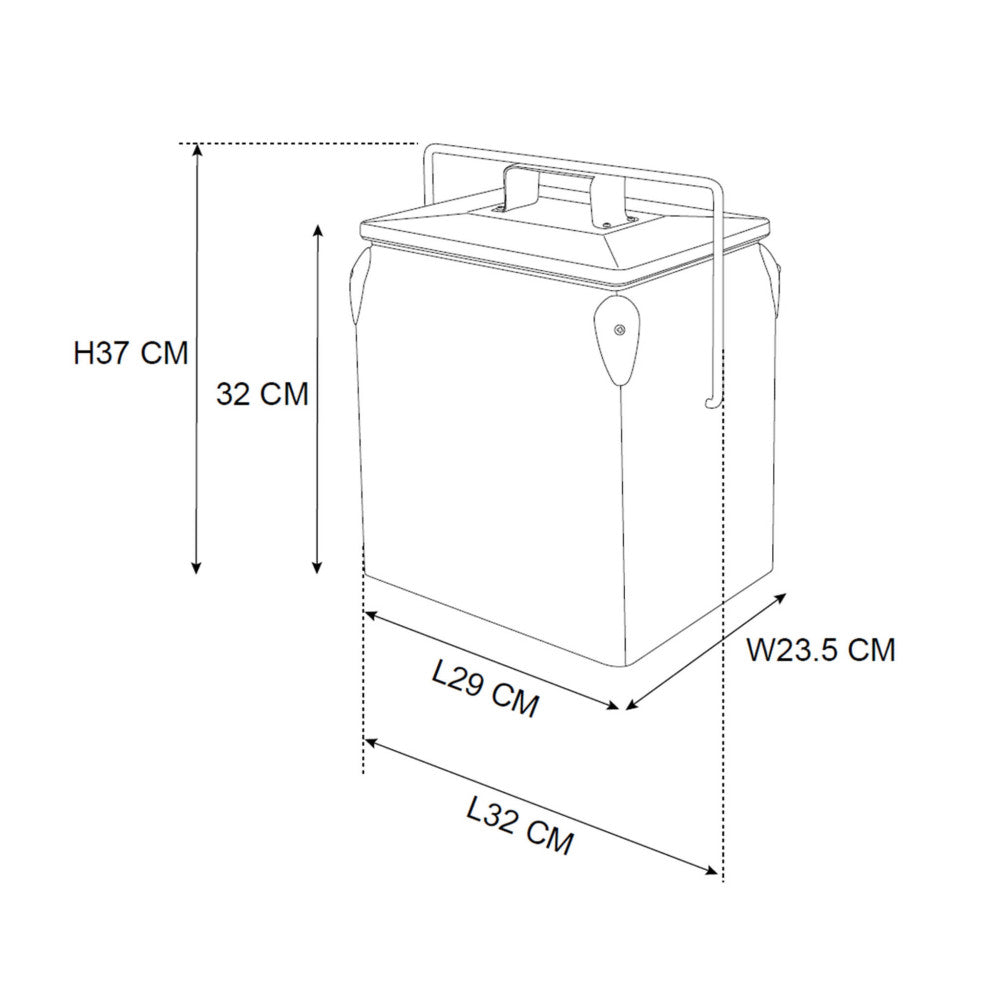 Tourist retro fém hűtőláda 13 l piros