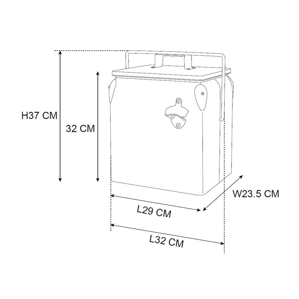 Tourist retro fém hűtőláda 13 l fekete
