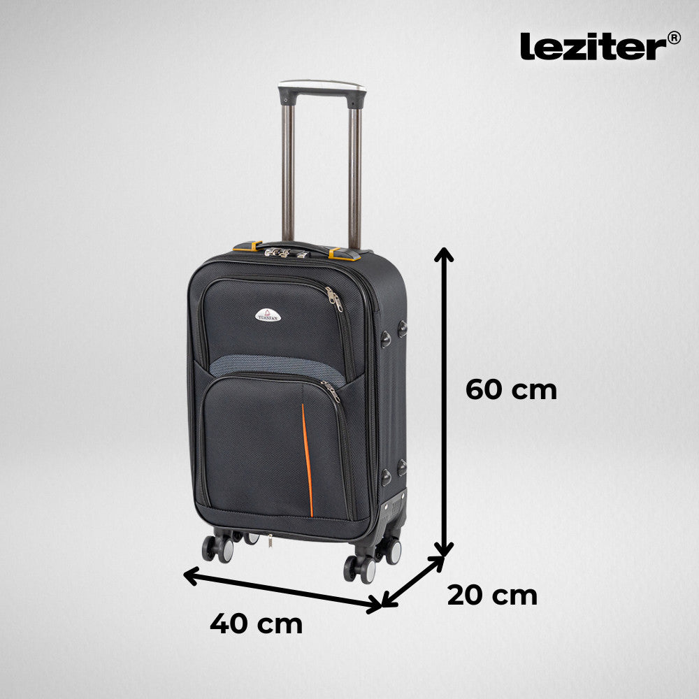 TraveLux light kabinbőrönd puha levehető kerékkel 55x40x20 cm fekete