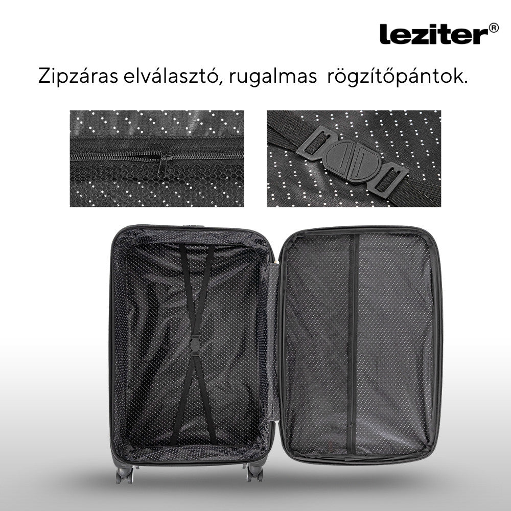 TraveLux light közepes bőrönd puha 68x45x25 cm fekete