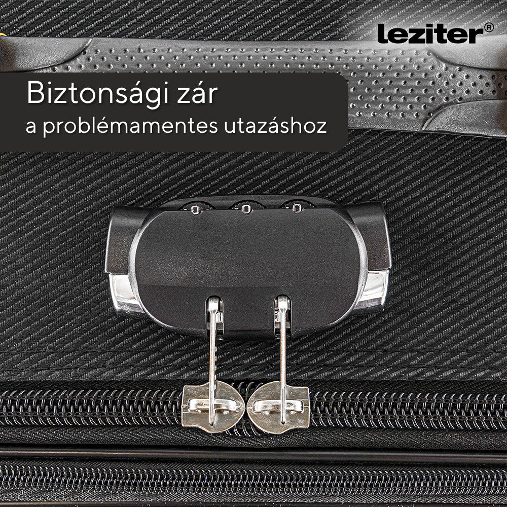 TraveLux light közepes bőrönd puha 68x45x25 cm fekete