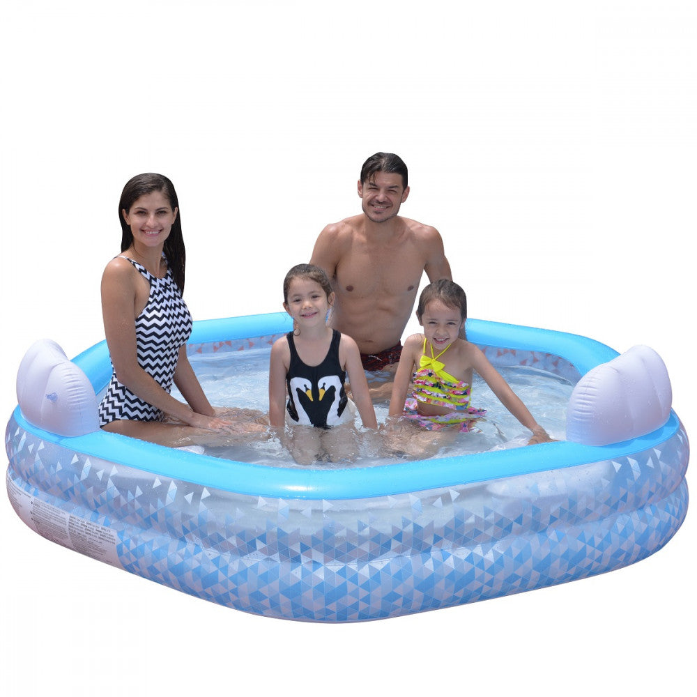 Felfújható hatszögletű pancsolómedence 223 x 211 x 58 cm_1