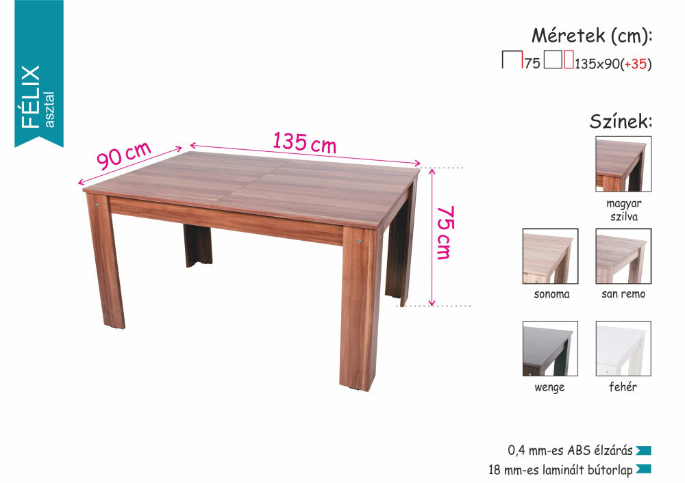 Kitty szék Félix étkezőasztallal - étkezőgarnitúra