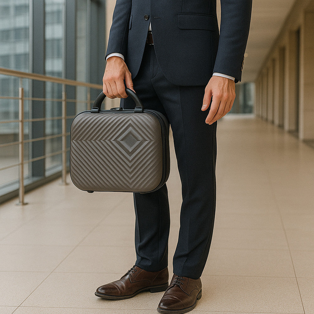 TraveLux Pro kézi bőrönd keményfedeles 28x36x16 cm szürke