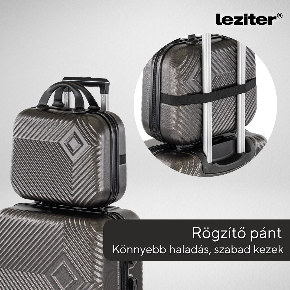 TraveLux Pro kézi bőrönd keményfedeles 28x36x16 cm szürke