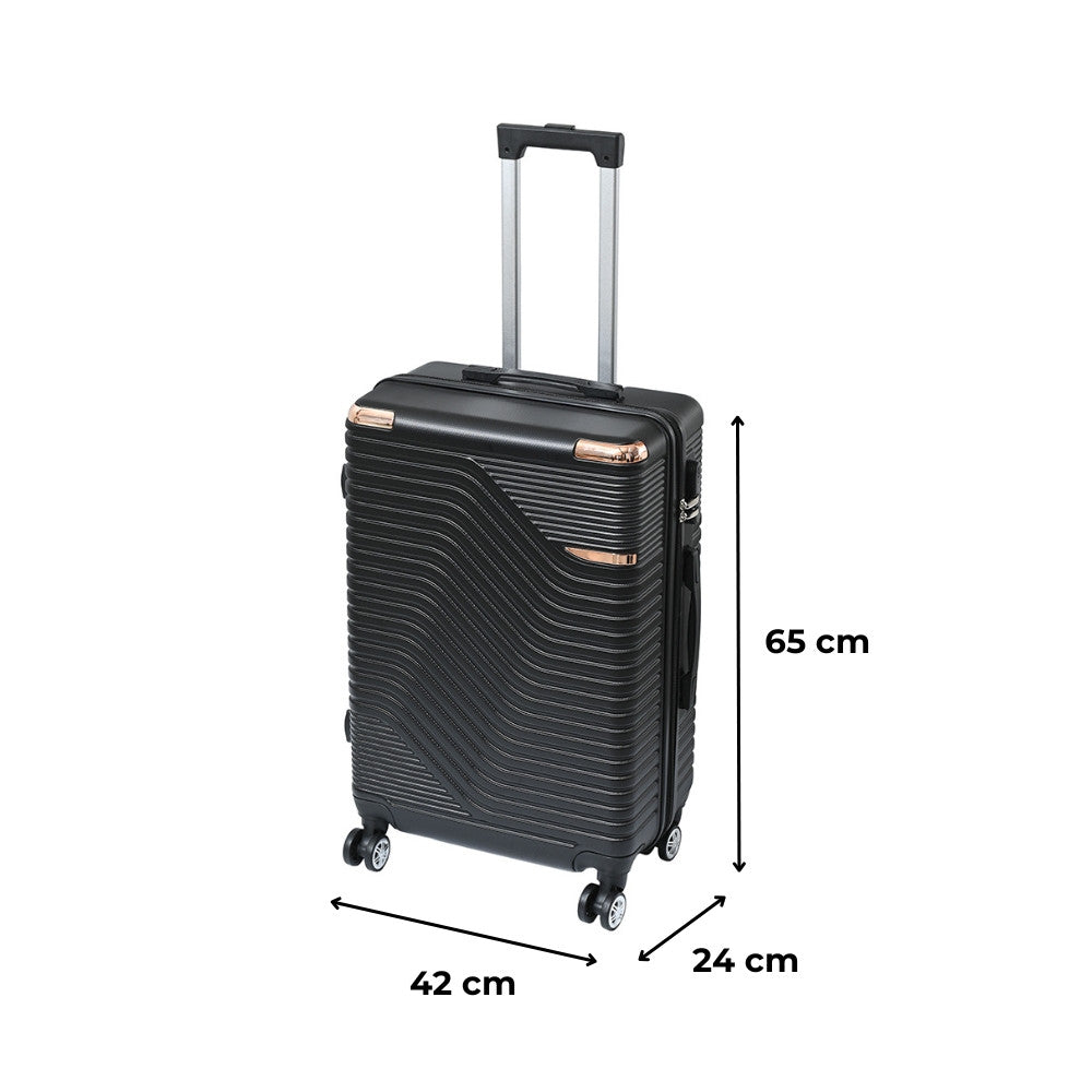 TraveLux Urban közepes bőrönd keményfedeles 68x45x25 cm fekete