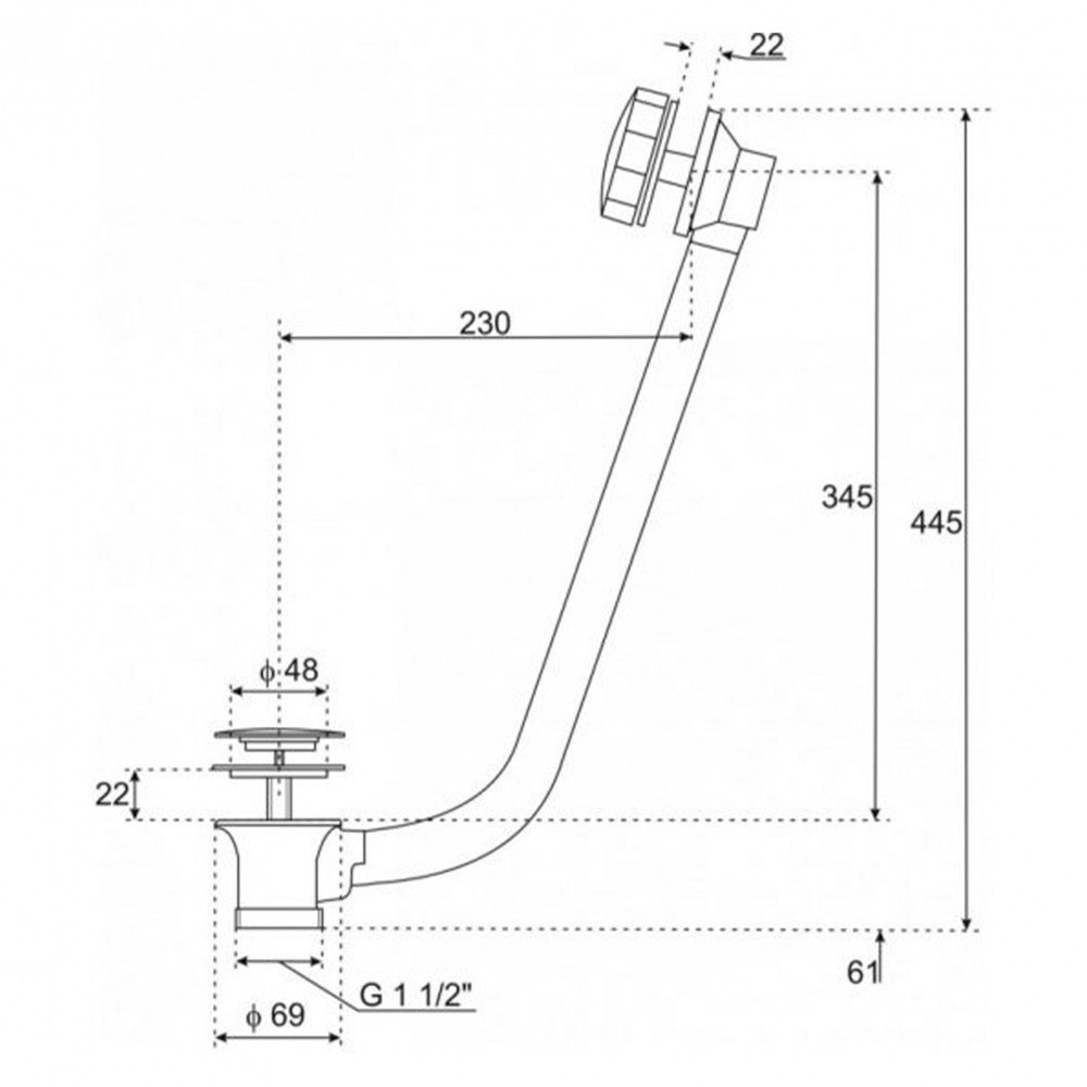 DREEMPMOS MOS kád túlfolyó szifon, antik bronz színben