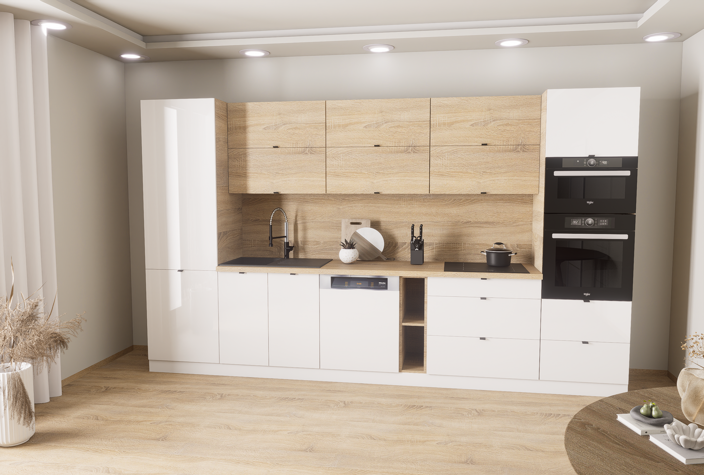 Milánó 360cm konyhablokk ( munkalappal ) 215cm magas