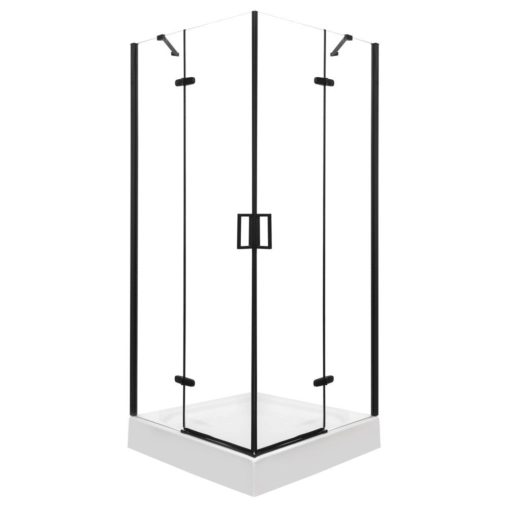 Flow Black szögletes nyílóajtós zuhanykabin 8 cm