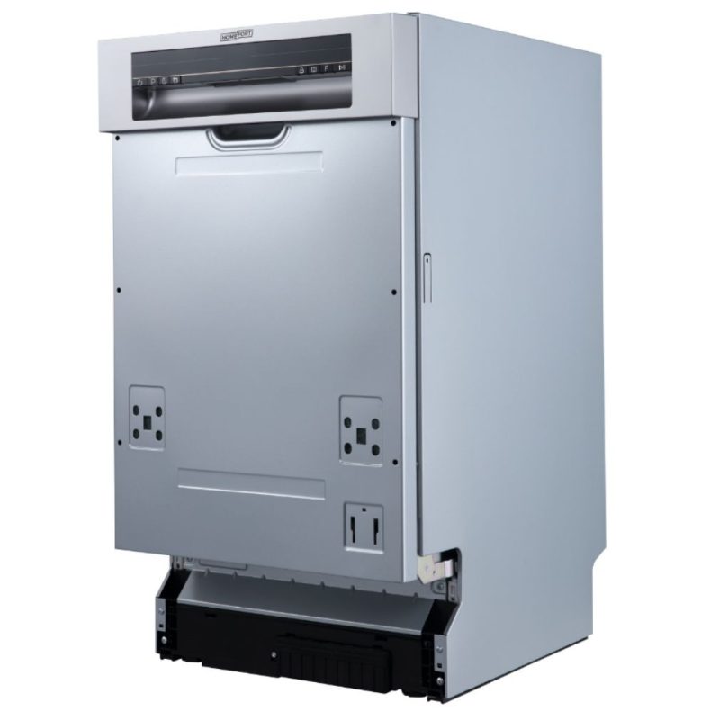 HOMEFORT HMGF0421DS Beépíthető mosogatógép, bútorlap nélkül, 10 teríték, 8.5 L fogyasztás, 8 program, 47 dB zajszint, D energia, Felső evőeszköztartó, 45 cm, Digit. kijelző, Automata ajtónyitással