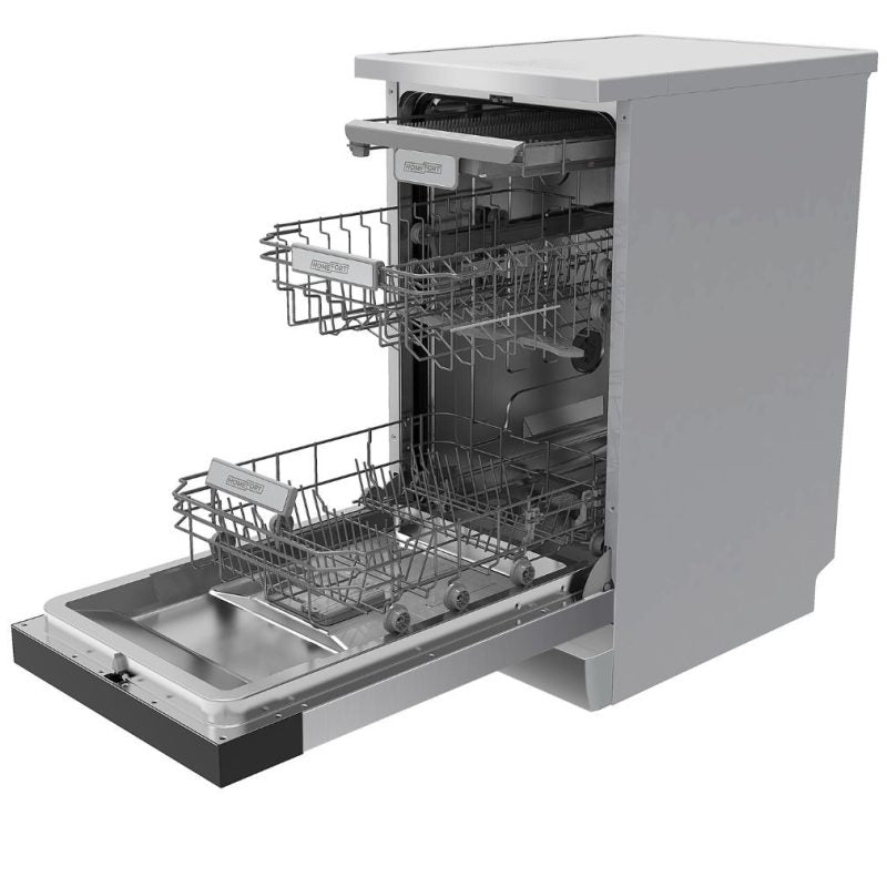 HOMEFORT HMGS0421S Szabadonálló mosogatógép 10 teríték, 9 L fogyasztás, 7 program, 47 dB zajszint, E energia, Felső evőeszköztartó , 45 cm, Digit. Kijelző, Automata ajtónyitás nélkül