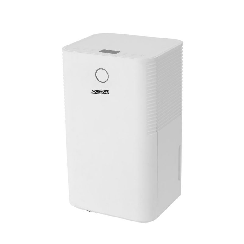 HOMEFORT HPMS12W Páramentesítő, 12 L/nap, Digitális kijelző, Gyerekzár, Időzítő, 2 L tartály, Telítettségjelző, Zajszint: 38 dB, Kivezethető cseppvíz