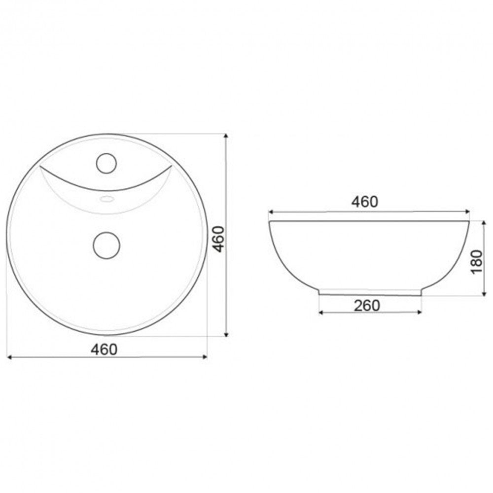 KR-191 kerámia design mosdó, kerek, 46x18cm, matt szürke