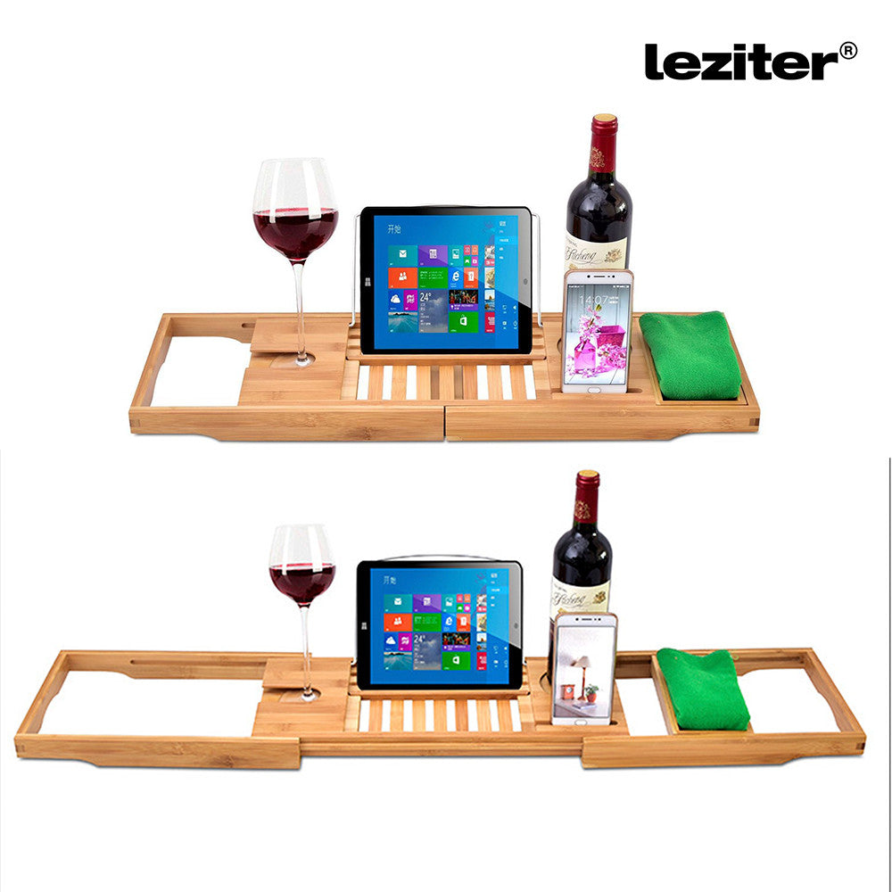 Állítható fürdőkád tálca bambusz