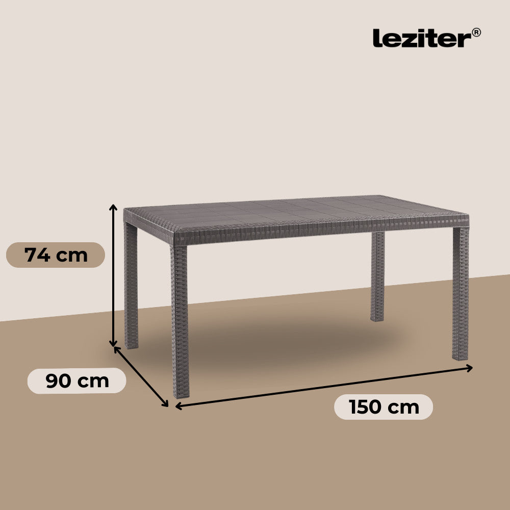 Hella műanyag kerti asztal taupe