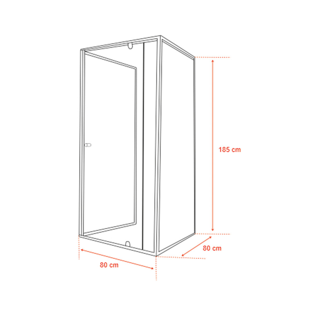 Flexi falsíkra szerelhető szögletes zuhanykabin 80x80 cm zuhanytálca nélkül fekete