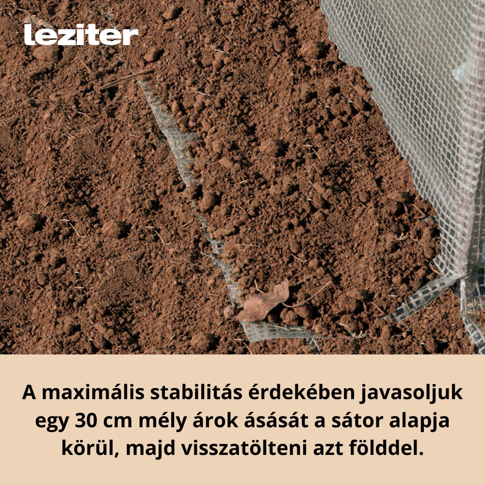 Fóliasátor 200x250x400 cm váz+fólia fehér
