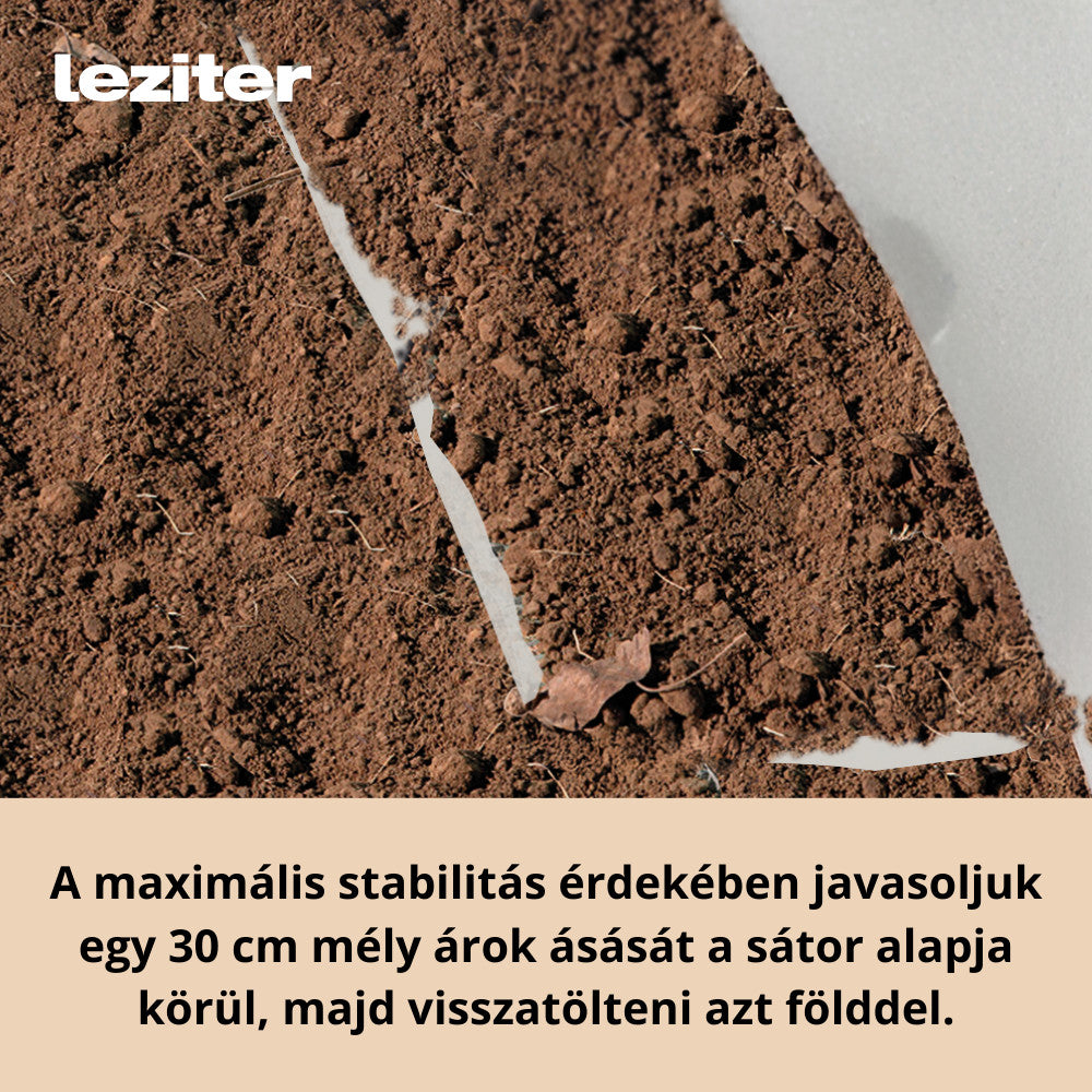 Fóliasátor 200x250x400 cm erősített vázzal+fólia átlátszó